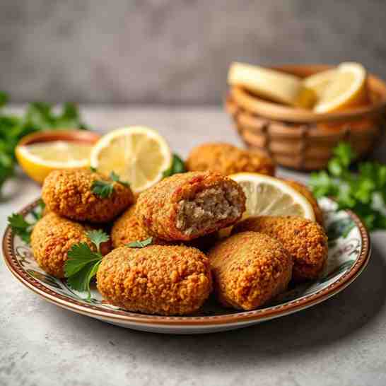 Classic Kibbeh - Meat Dish Recipe & Frying